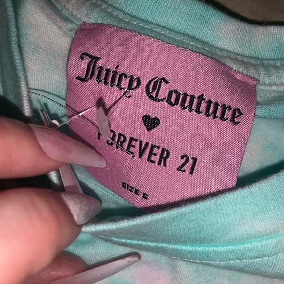 Juicy couture x forever 21 NWT crop tee S spring boho tie dye classic casual - Picture 4 of 4